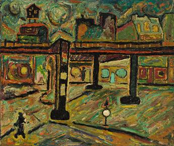 BEAUFORD DELANEY (1901 - 1979) Untitled (Greenwich Village Street, New York.)